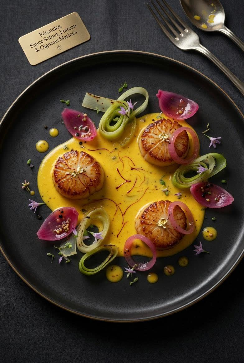 Pan-Seared Scallops · Saffron